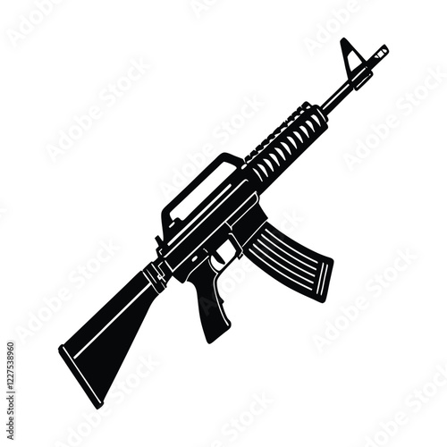 old rifle isolated on white background