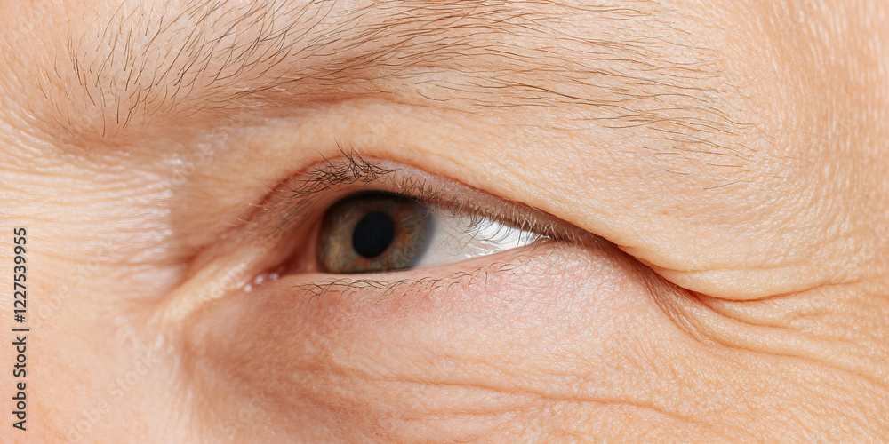 Fototapeta premium Close-up of Human Eye and Periorbital Skin