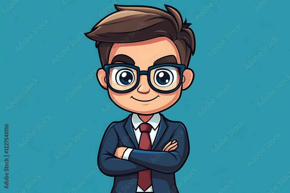 Smart Cartoon Businessman Illustration2 Smart Cartoon Businessman Illustration2