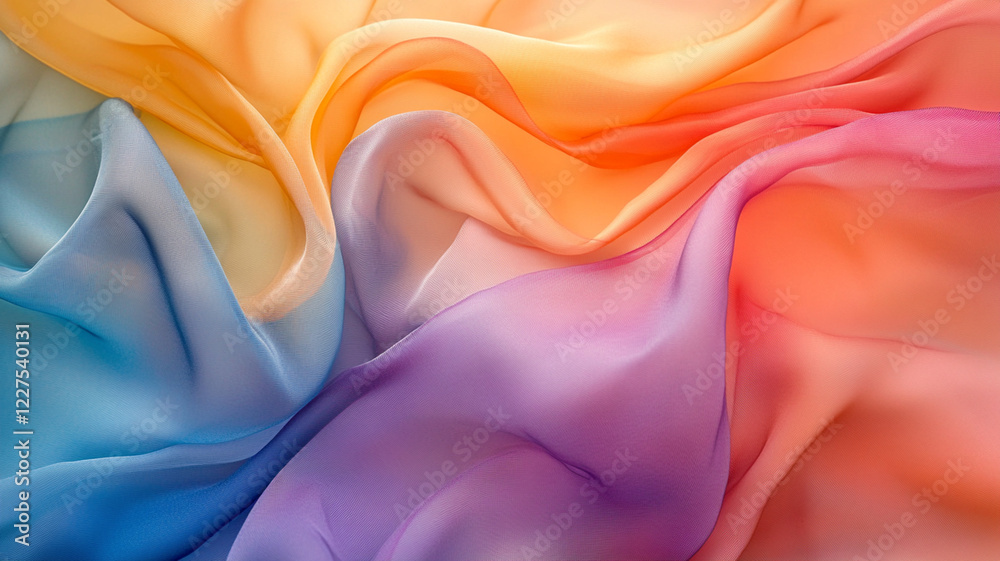 Obraz premium Colorful flowing fabric in soft pastel shades creating a serene background for various uses