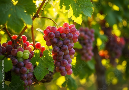 Wallpaper Mural Sunlit Vineyard Grapes: A Harvest Bounty Torontodigital.ca