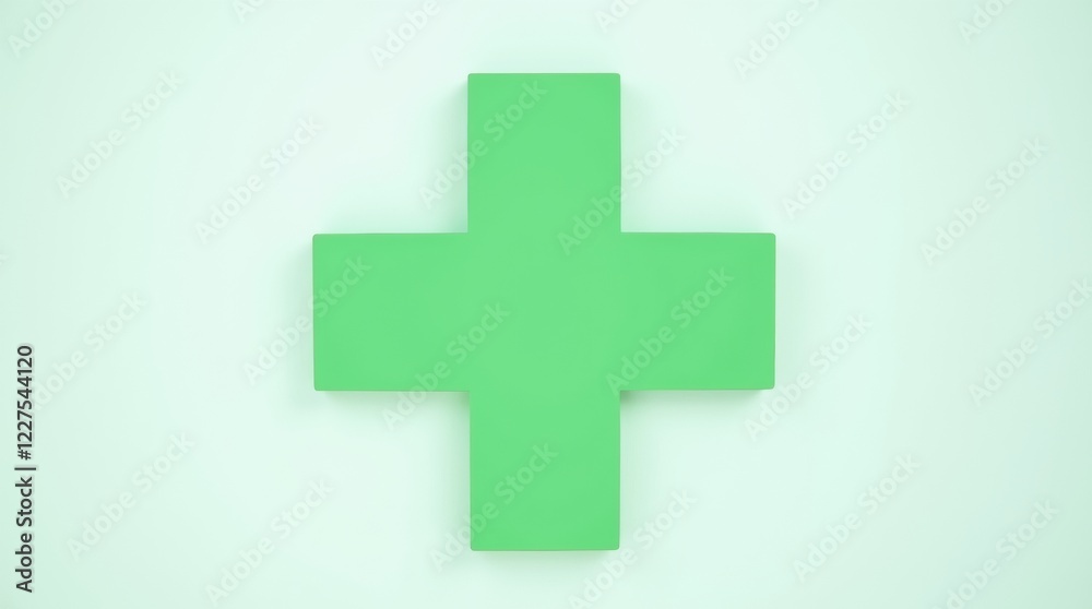 A close-up image of a green cross symbol, prominently displayed against a clean white background. A close-up image of a green cross symbol, prominently displayed against a clean white background.