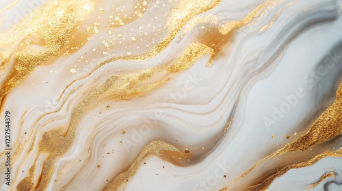 Abstract Luxury Marble Texture with Golden Veins and Fluid Art Pattern for Elegant Modern Background Design