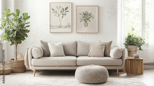 Modern Minimalist Living Room with Natural Elements