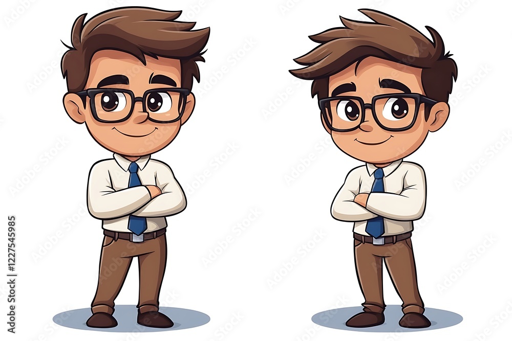 Smiling Boy Business Character Illustration1