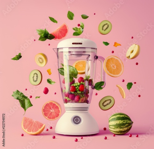 Smoothie ingredients in mixer, smoothie preparation with spinach, apple, orange, kiwi, healthy eating, detox and nutritional consultation concept
By Sa Scha photo