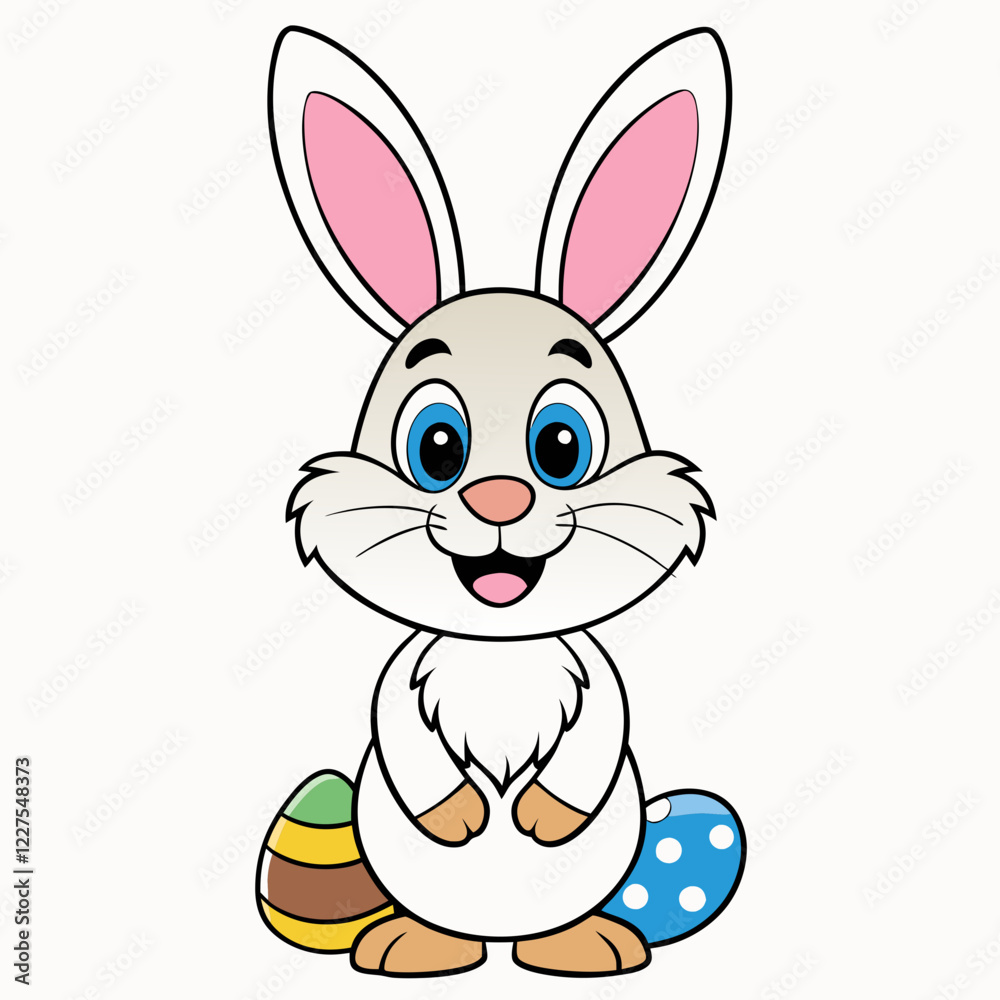 Easter Bunny, Cute Easter Bunny Holding Egg , Cartoon Rabbit Clipart Easter Bunny, Cute Easter Bunny Holding Egg , Cartoon Rabbit Clipart