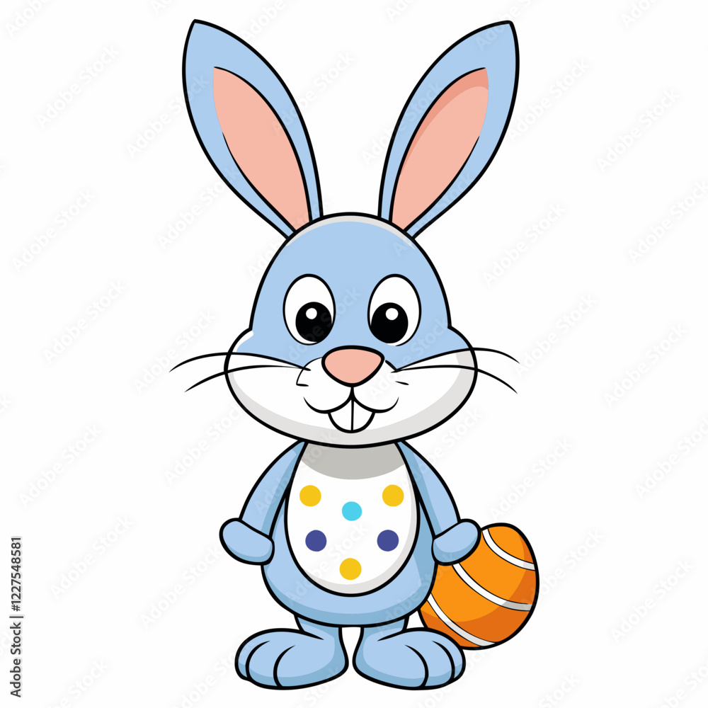 Easter Bunny, Cute Easter Bunny Holding Egg , Cartoon Rabbit Clipart Easter Bunny, Cute Easter Bunny Holding Egg , Cartoon Rabbit Clipart