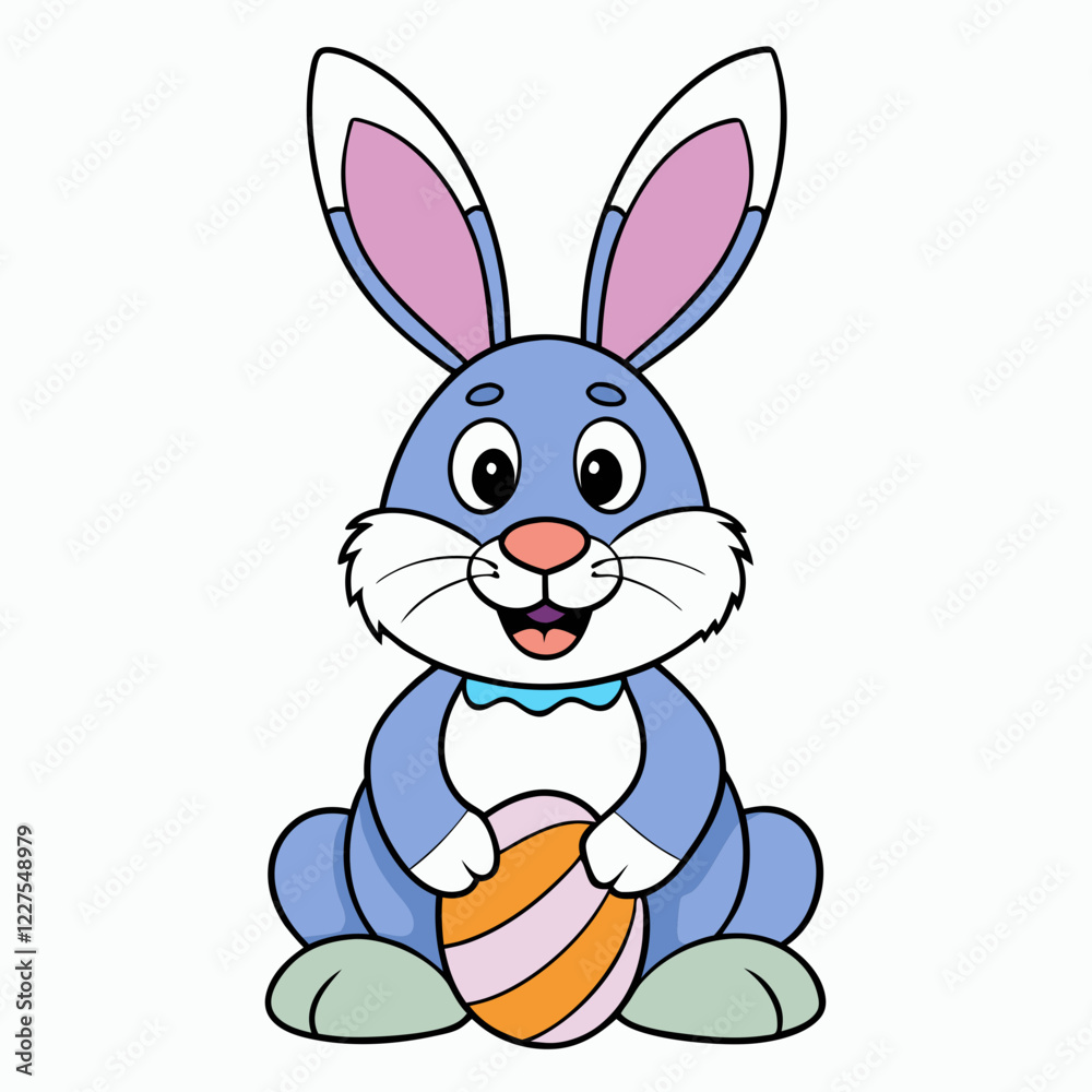 Easter Bunny, Cute Easter Bunny Holding Egg , Cartoon Rabbit Clipart Easter Bunny, Cute Easter Bunny Holding Egg , Cartoon Rabbit Clipart