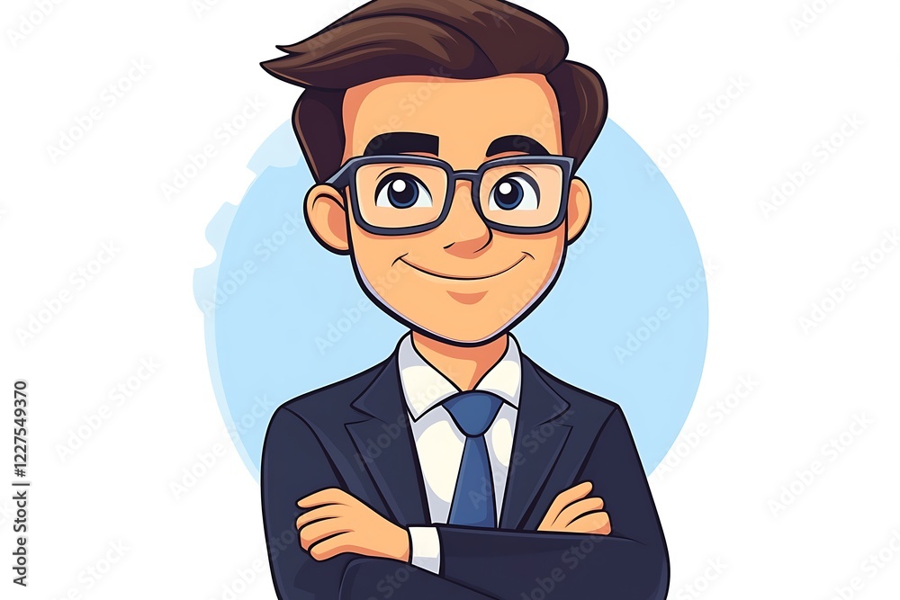 Smiling Boy Manager Digital Illustration Smiling Boy Manager Digital Illustration