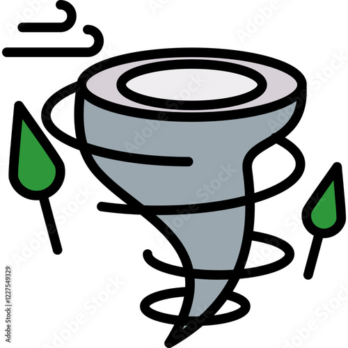 Hurricane lineal color icon
