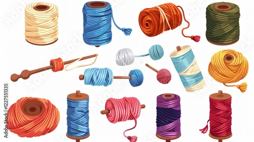 Colorful Cartoon Wool Threads Clew Thread Bobbin Yarn String Image