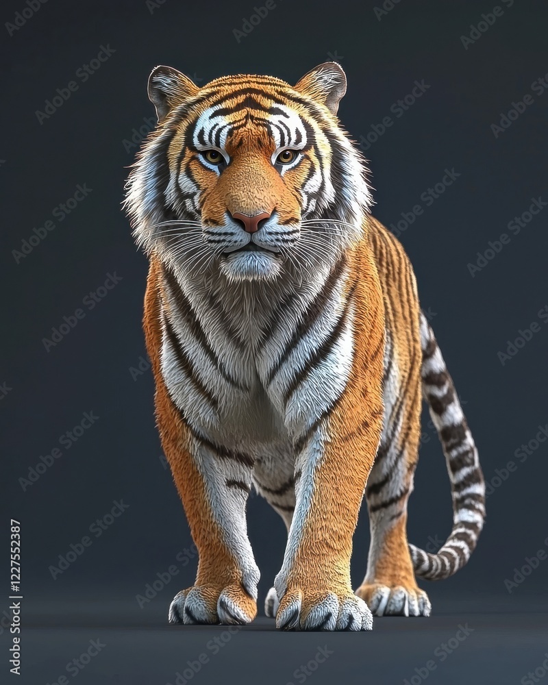 Obraz premium Digital Tiger Model Art for Gaming Anime Fantasy Design
