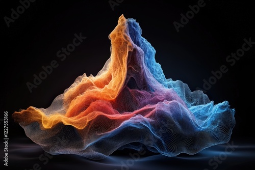 A mesmerizing abstract depiction of flowing waves represented in vibrant colors, reflecting the dynamic and ever-changing nature of emotions and experiences.