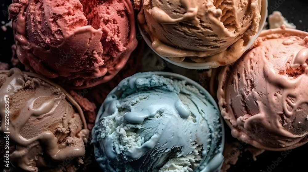 Obraz premium a pile of ice creams in a bowl