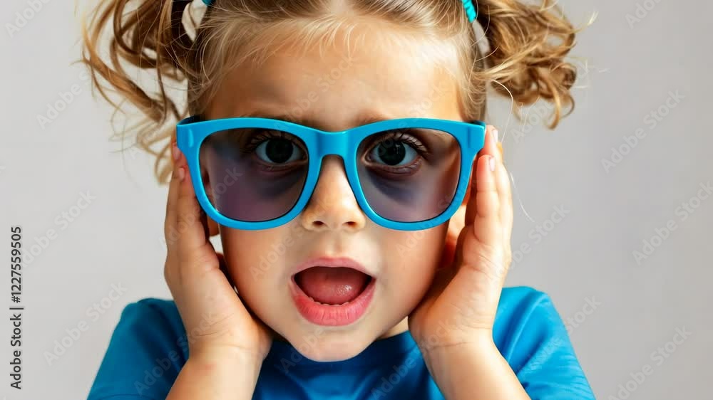 The Surprised Child with Glasses The Surprised Child with Glasses