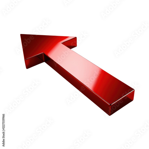 Sleek Red Arrow Signifying Positive Direction PNG Image on A Transparent Background
