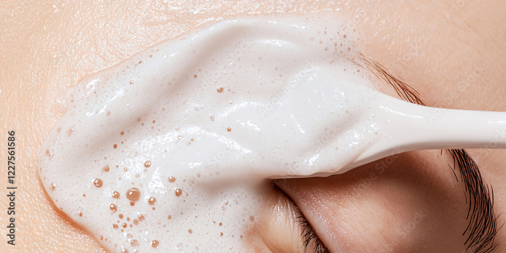 Fototapeta premium Facial Cleanser Application Near Eye