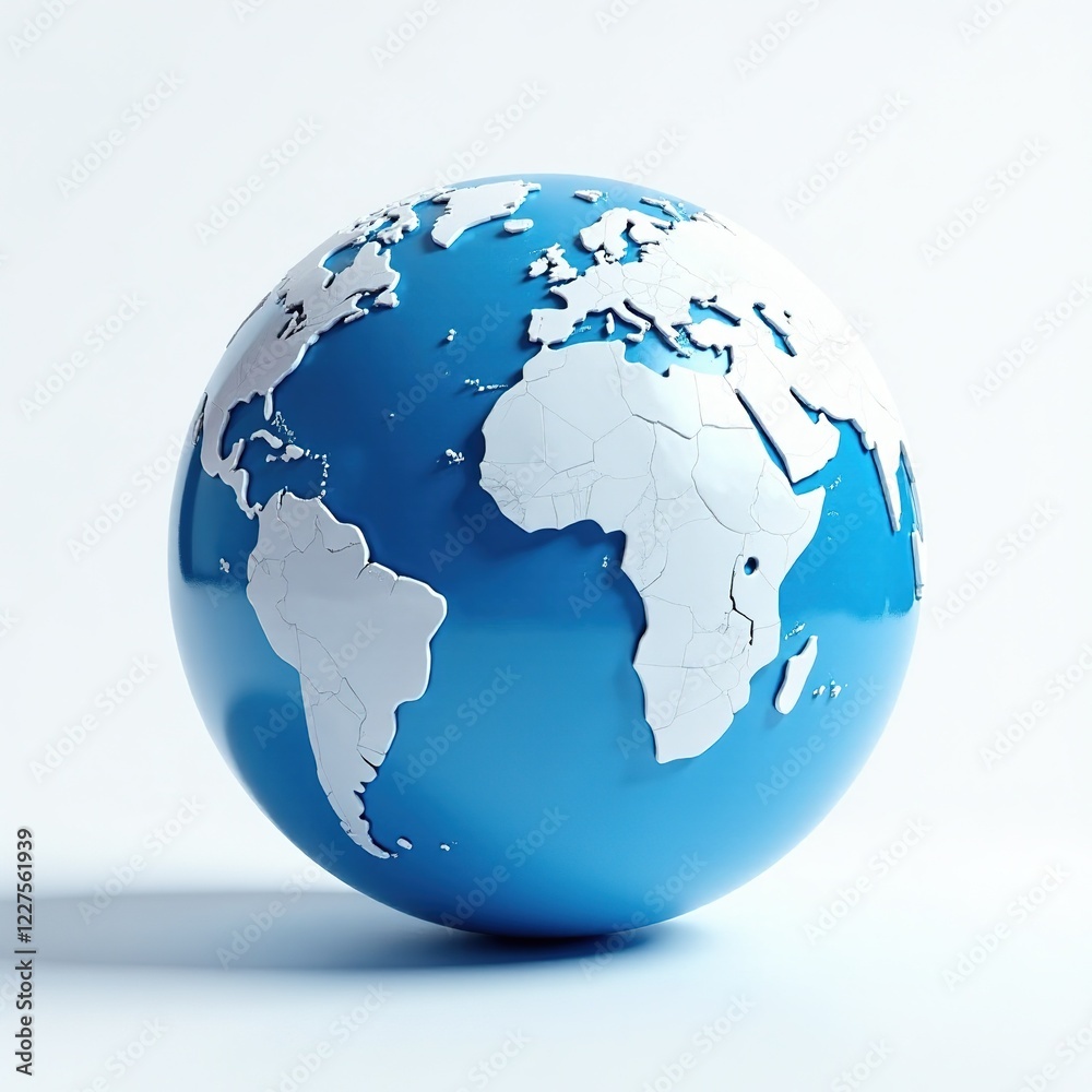 Stunning White and Blue Globe, High Definition Stunning White and Blue Globe, High Definition