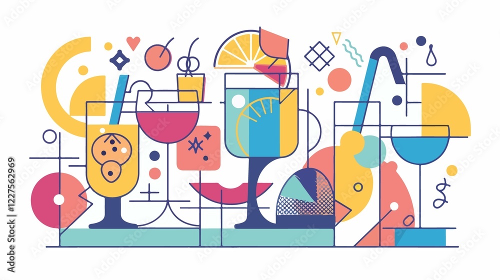 Fototapeta premium Refreshing Drink Design Over White Background - Vector Illustration