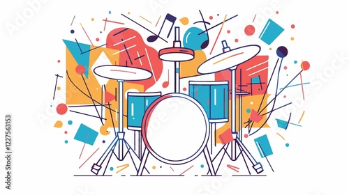 Drum Music Celebration Vector Illustration photo