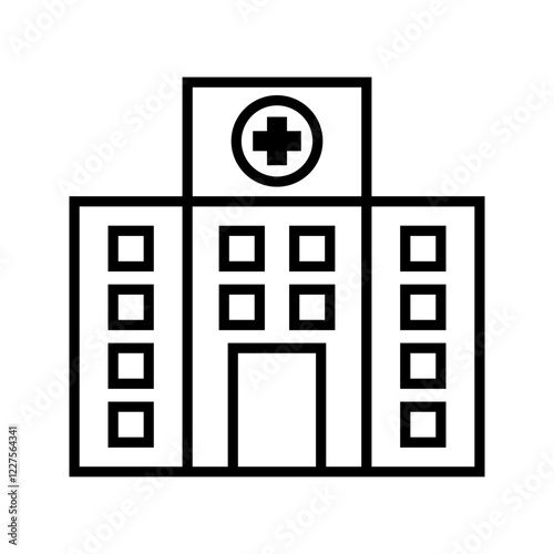 hospital icon medical hospital building architecture vector illustration healthcare business construction line