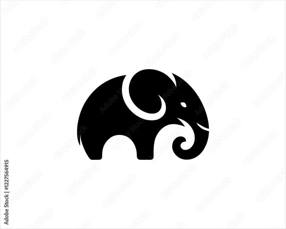 Elephant silhouette logo design icon vector illustration. Black color Elephant logo template Elephant silhouette logo design icon vector illustration. Black color Elephant logo template