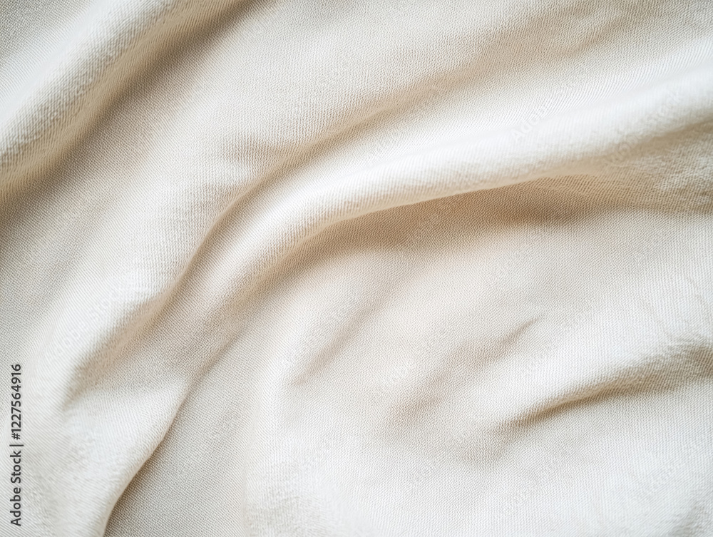 Soft Beige Fabric With Gentle Folds Soft Beige Fabric With Gentle Folds