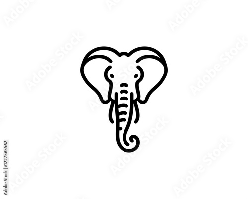 Elephant logo design icon vector illustration.