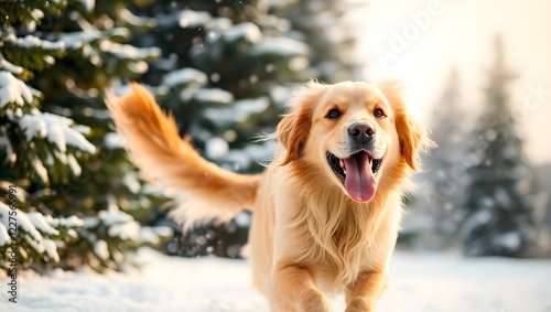 golden retriever in the snow