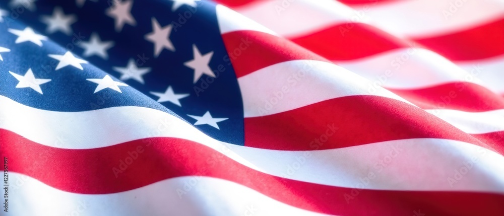 Fototapeta premium American Flag, Majestic, High-Quality Image