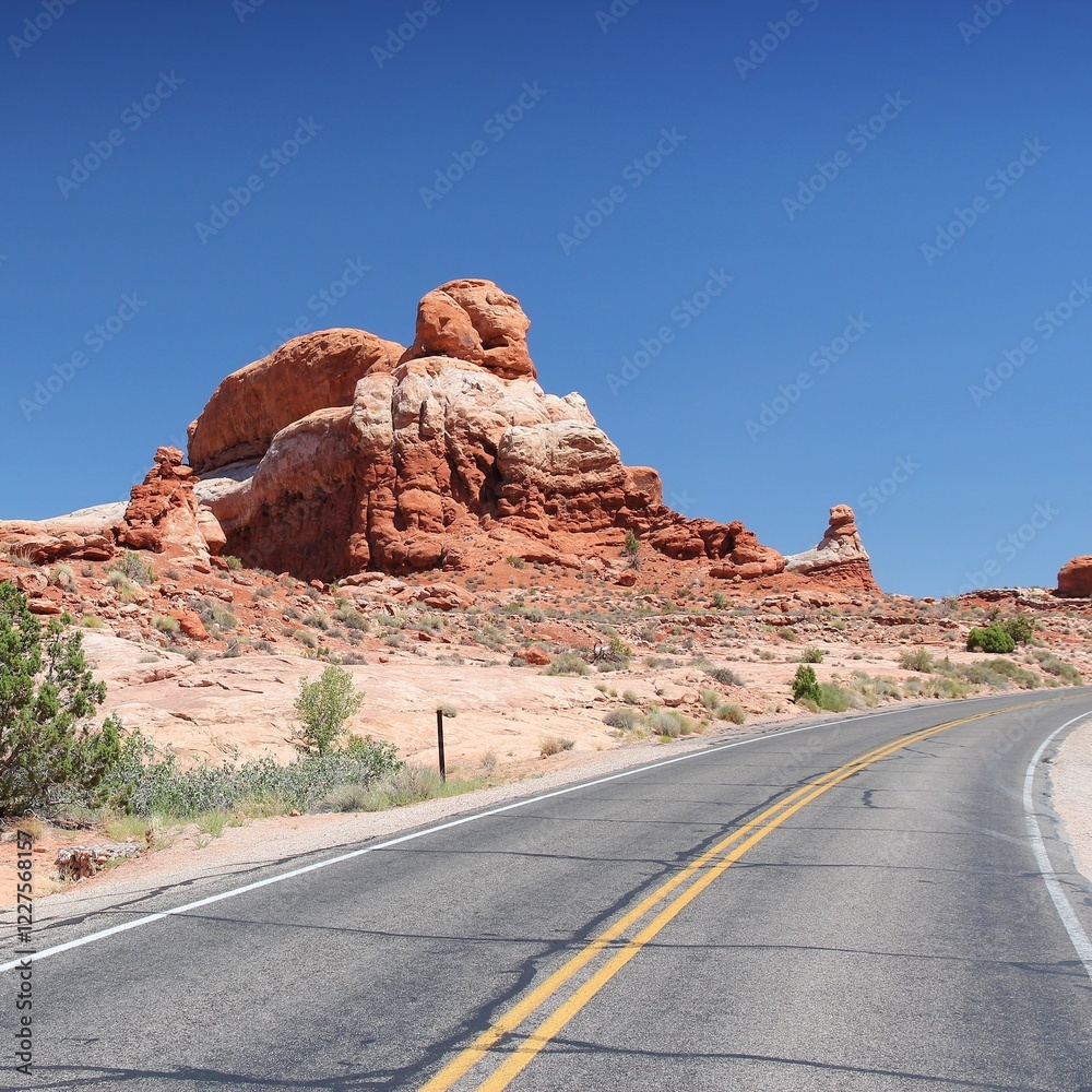 Arches National Park, Utah. Scenic drive - square composition. Arches National Park, Utah. Scenic drive - square composition.