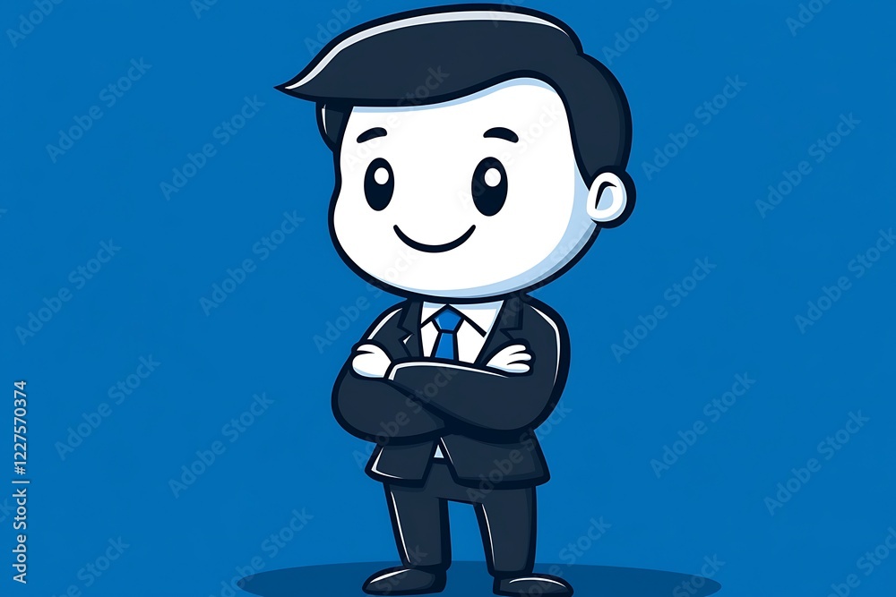 Young Boy in Suit 3D Cartoon Portrait