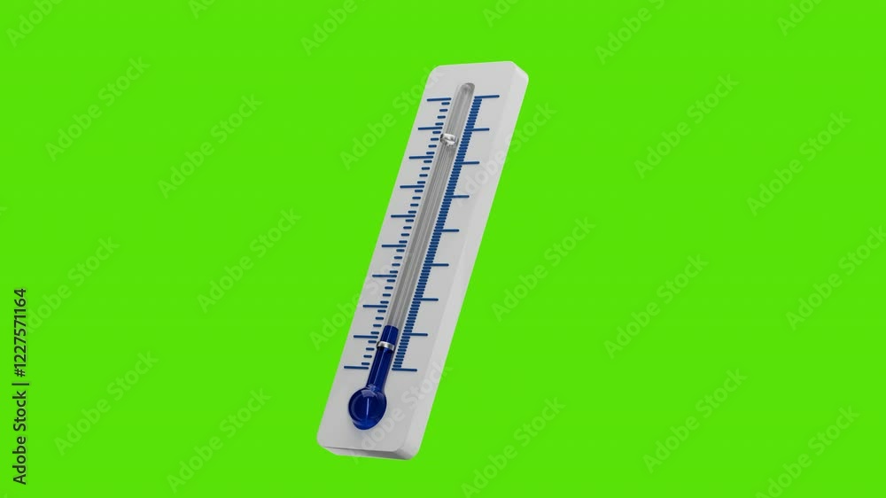 Animated thermometer icon for your video. Winter weather forecast. Cold. Cooling icon. Air conditioning.