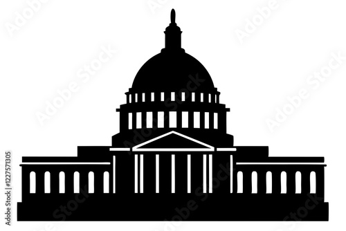 Washington Capitol building skyline silhouette vector illustration