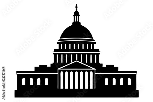 Washington Capitol building skyline silhouette vector illustration