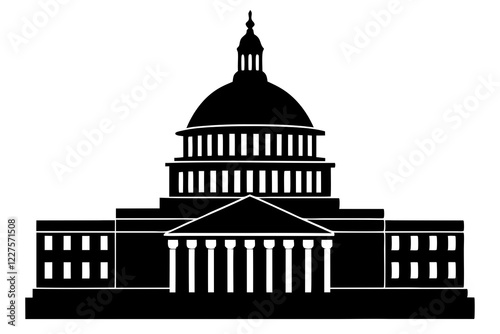 Washington Capitol building skyline silhouette vector illustration