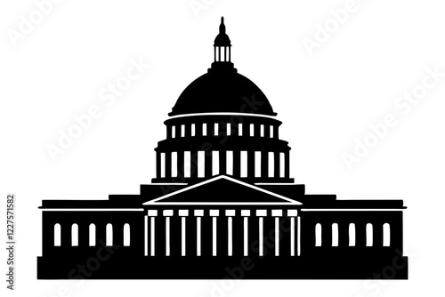 Washington Capitol building skyline silhouette vector illustration
