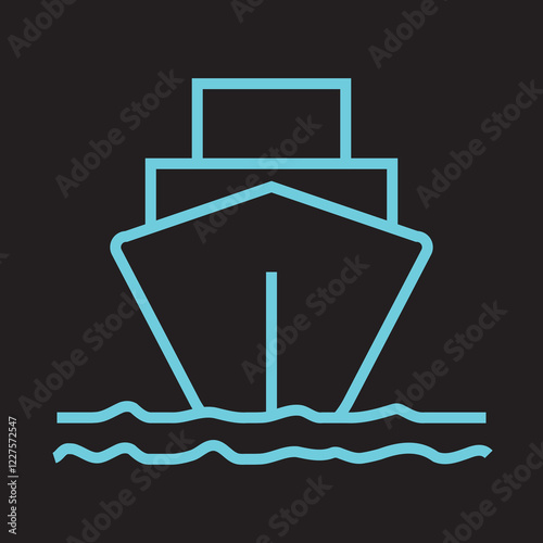 Naval Ship Icon Design