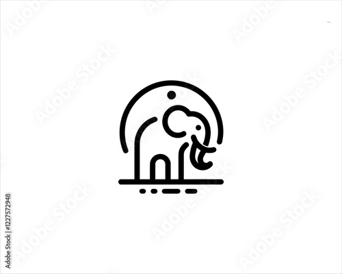 Elephant logo design icon vector illustration.