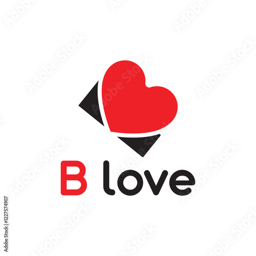 Unique Minimalist Love and B Logo for Love-Focused