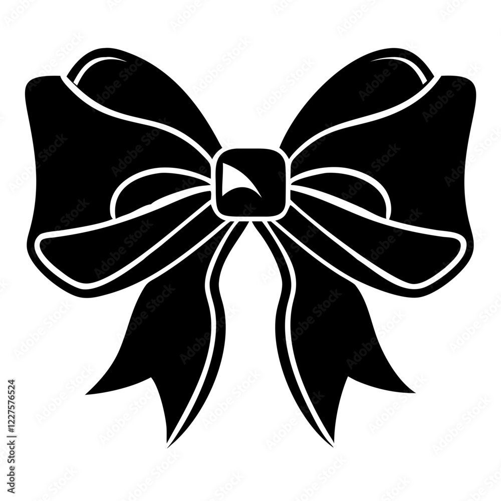Black bow silhouette vector, bow silhouette  vector, bow vector
