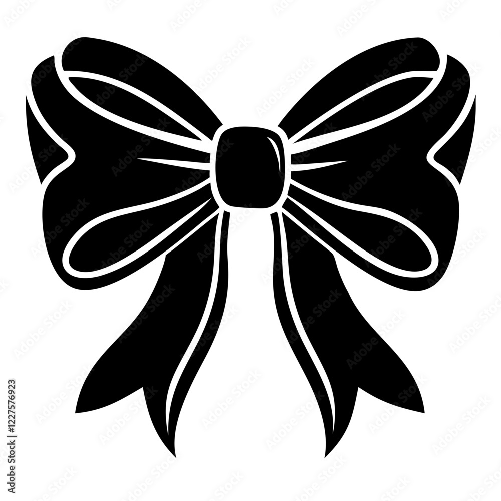 Fototapeta premium Black bow silhouette vector, bow silhouette vector, bow vector
