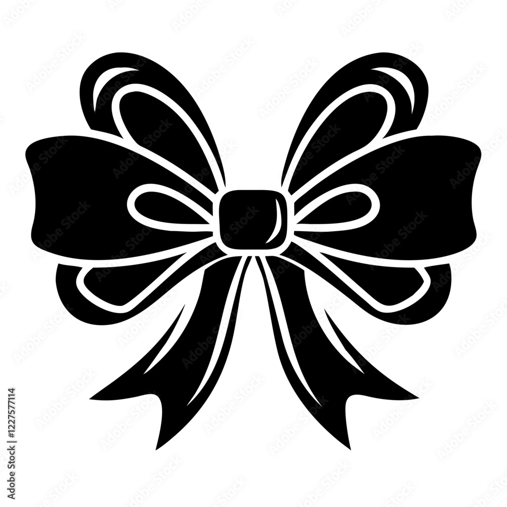 Black bow silhouette vector, bow silhouette vector, bow vector Black bow silhouette vector, bow silhouette vector, bow vector