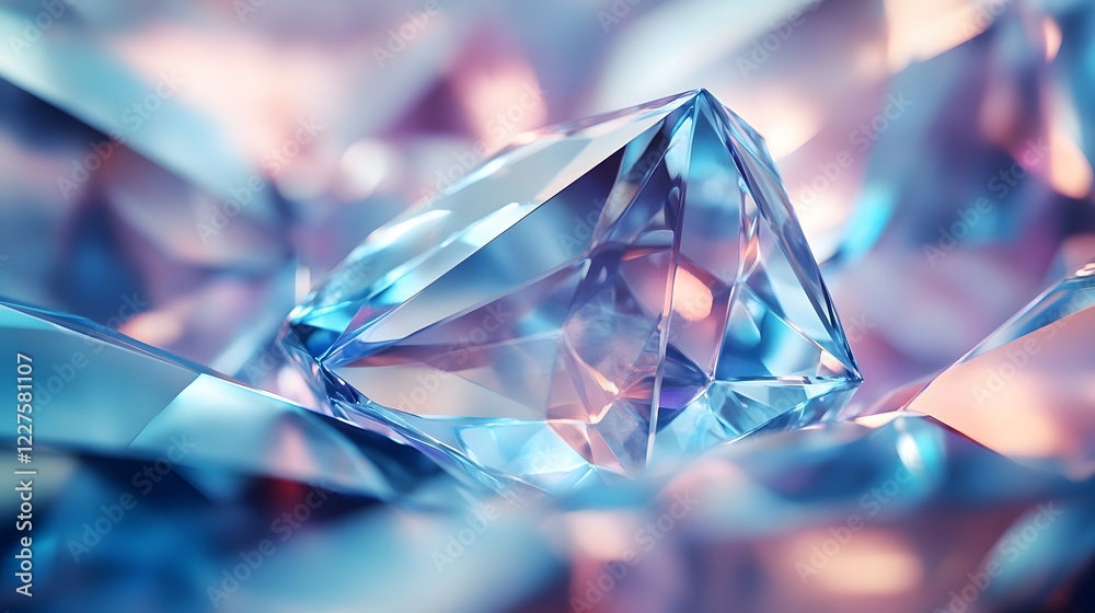 Exotic Aquamarine Crystal Background Adorned with Geometric Shapes and Reflecting Light for a Stunning Visual Experience Exotic Aquamarine Crystal Background Adorned with Geometric Shapes and Reflecting Light for a Stunning Visual Experience