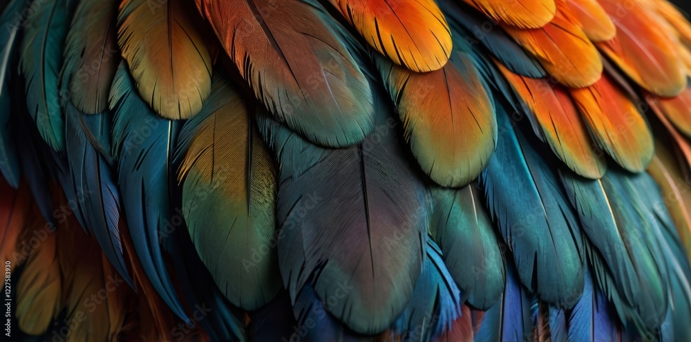 Obraz premium primer plano de plumas de ave. colorido