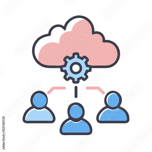 "SVG cloud collaboration icon, ideal for teamwork, file sharing, and cloud-based productivity apps."