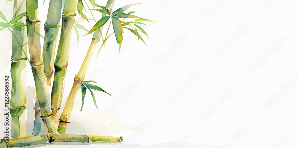 Fototapeta premium bamboo trees on light background. space for text, spa advertising