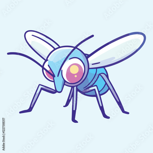Cute cartoon mosquito  vector illustration 