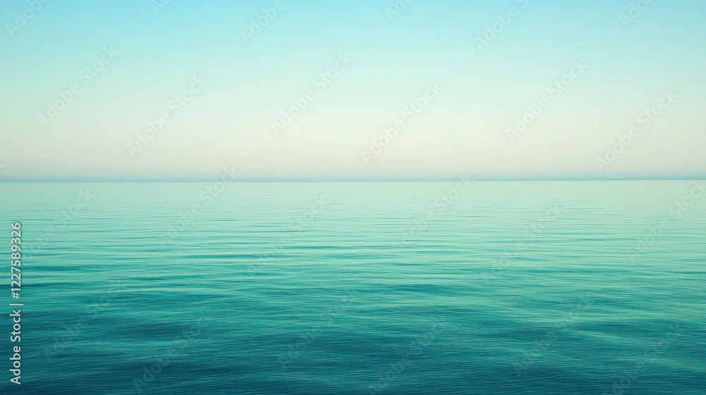 Serene Ocean View Under Clear Sky with Calm Water Reflection Serene Ocean View Under Clear Sky with Calm Water Reflection